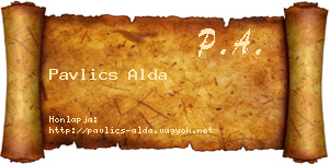 Pavlics Alda névjegykártya